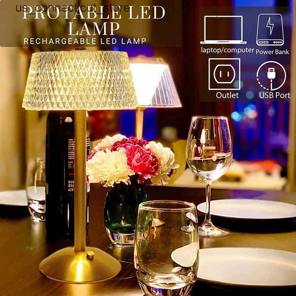 Table Lamps LED Cordless Table Lamp USB Rechargeable Night Light Touch Dimming Desk Lamp Coffee-Bar-Hotel-Bedroom Decor Atmosphere Light L24