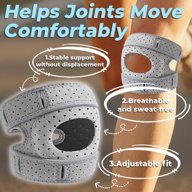 TEMU Knee Sleeve - Breathable 100% Polyester Medium Stretch Fabric, Pull-on Design, No-burden Style, Sports Protection Equipment, Men And Women,