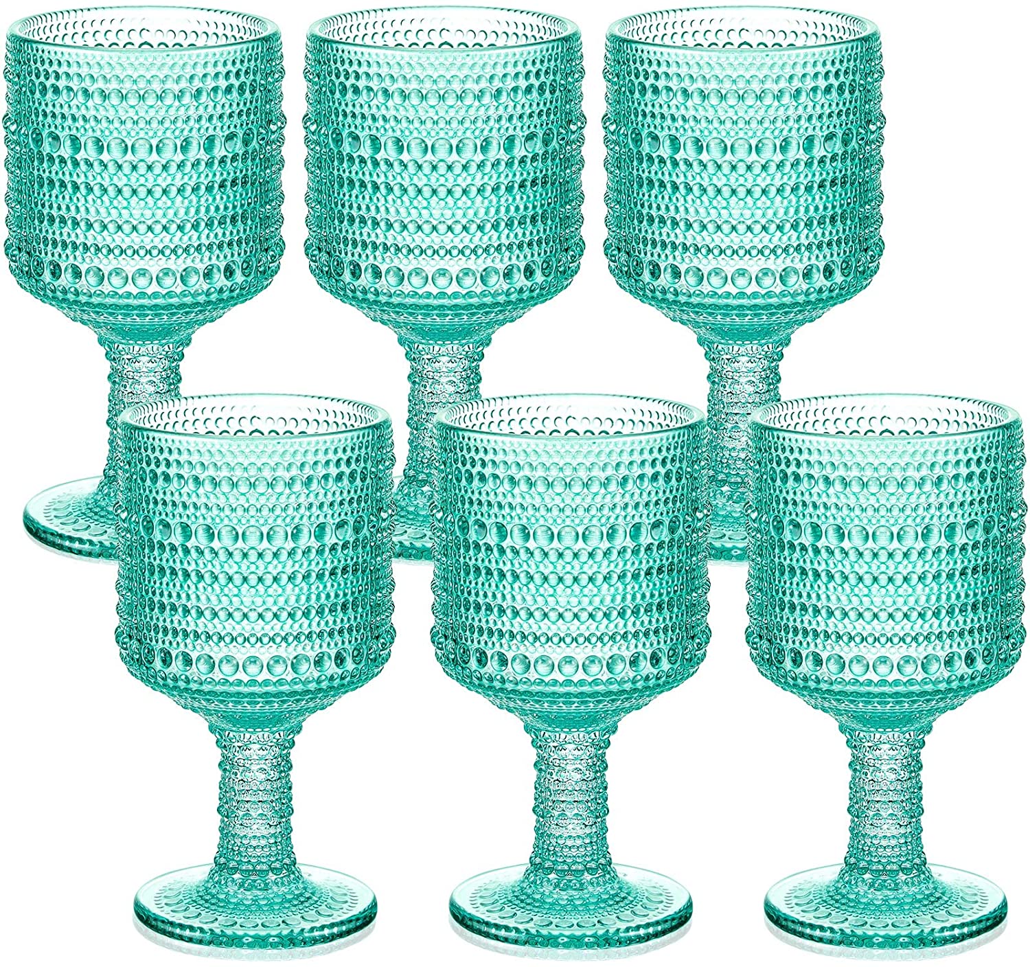 Wine Glasses Hobnail Goblet Glasses Stemmed Hobnail Drinking Glasses Reusable Dishwasher Safe Stem Colored Glassware Romantic Vintage Wine Glasses