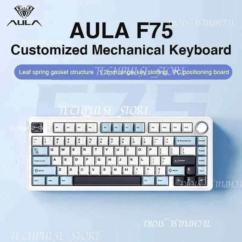 Aula F75 2.4G tech73 Wireless- -Wired Gaming Mechanical Keyboard Rgb Customized 75% Layout Cherry Profile Gasket Structure Z250805