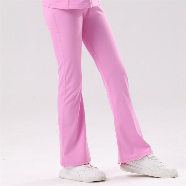 kids LM Yoga Flared Pant Push Up Fitness Soft Girls High Waist Align legging Hip Lift Elastic Sports Pants Seamless Y186