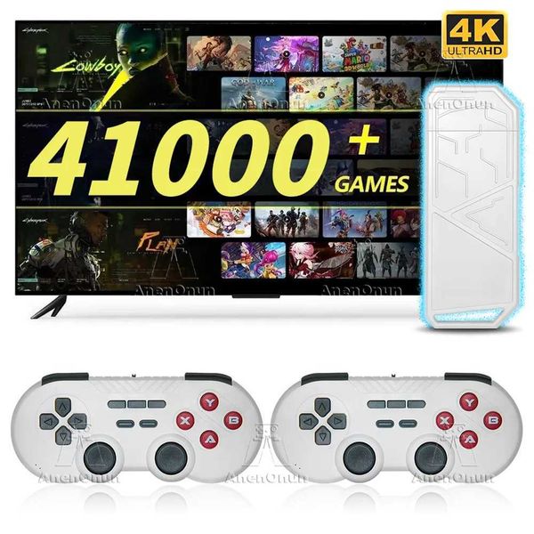 4K Game Stick 41000+Games 9 Classic Emator TV Video Game Console High Quality Emuelec Retro Gaming Hine with 2 Controllers Y241028