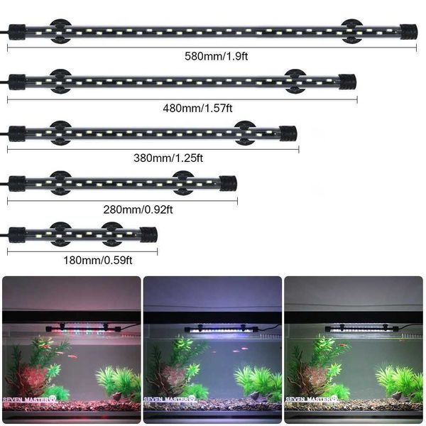 Aquarium Light LED Plant Grow Lamp Waterproof Fish Tank Light 18-58CM Underwater Aquariums Decor Lighting 90-260V 5730chipLX241107