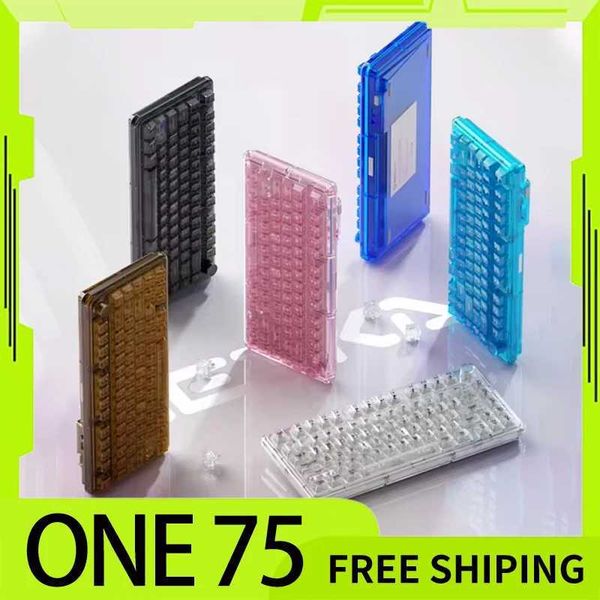 Weikav One 75 Mechanical Keyboard 2.4g Three-Mode Transparent Keyboard 75% Rgb Custom Knob Wireless Keyboard For Computer Giftscl24079