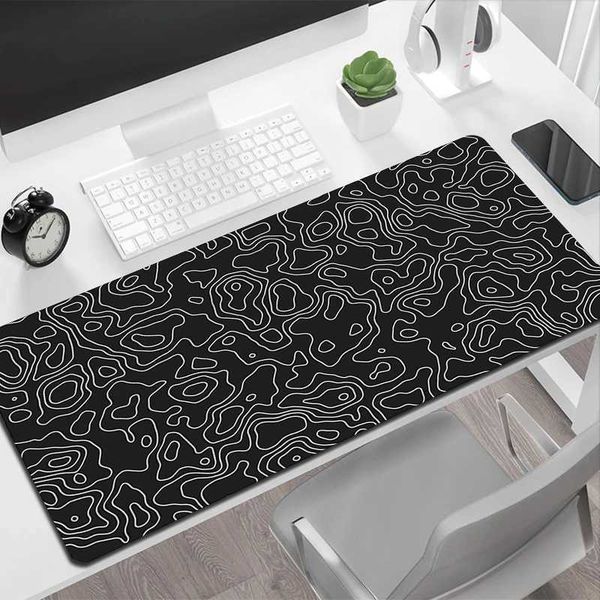 Large Gaming Mouse Pad XXL Strata Liquid Black Desk Mat Rubber Non-Slip Game Mouse Mat Computer Pad Keyboard Mats Big MousepadM240802