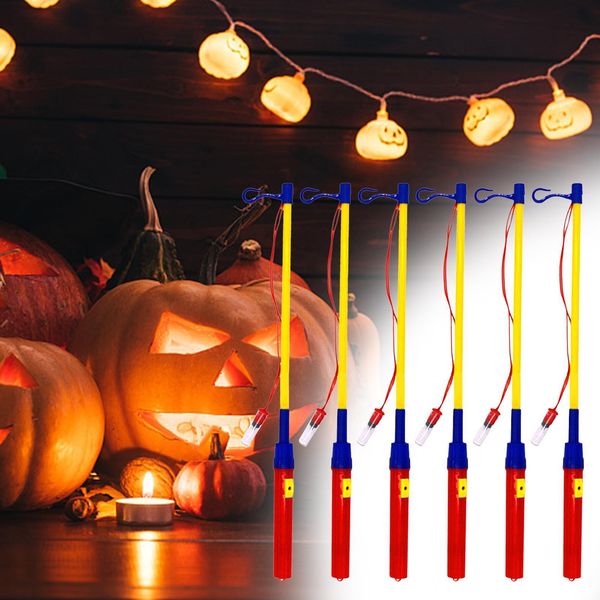 Candles 6x LED Lantern Stick Energy Save with Hook Rods Pole Holder for Halloween Parades Childrens Party Carnivals 230808