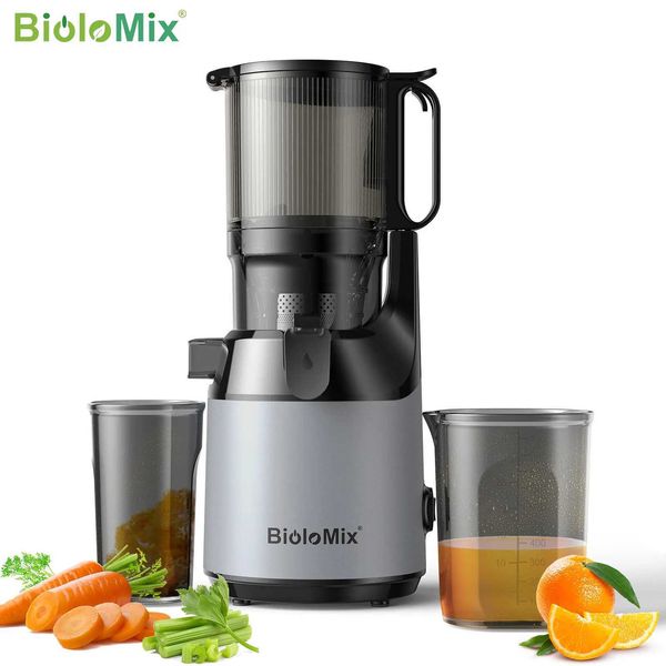 BioloMix Cold Press Juicerwith 130mm Feed ChuteFit Whole Fruits VegetablesHigh Juice YieldBPA FREE Slow Masticating Juicer CL240815