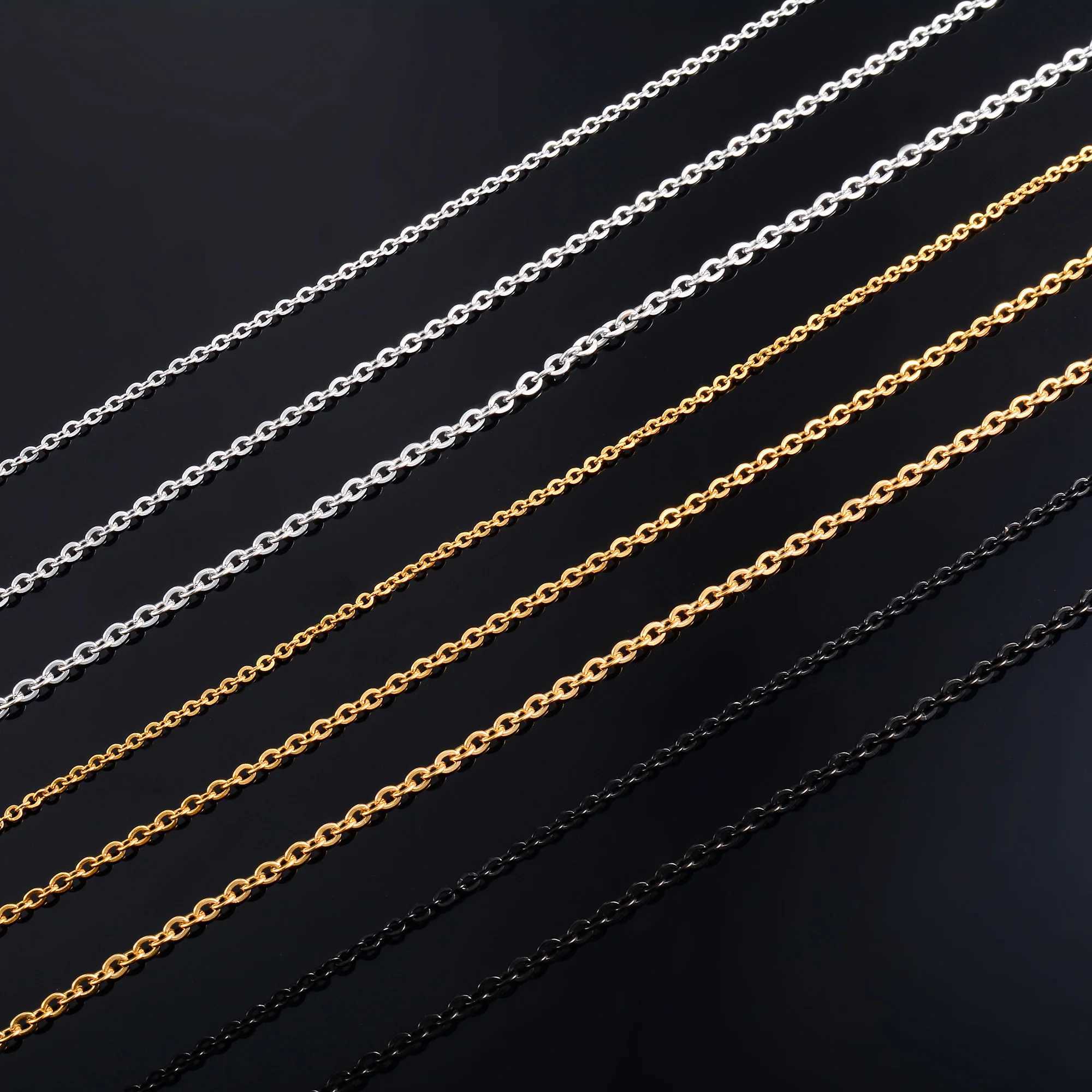 Stainless Steel Rolo Necklace for Women Men Link Cable O Chain Choker on the Neck Collar DIY Her Gift Jewelry AccessoriesX240919