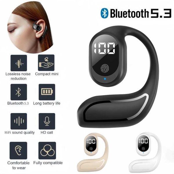 5.3 waterproof wireless earphones with microphone mini ear hook high fidelity stereo music earphones suitable for all smartphones CL250110