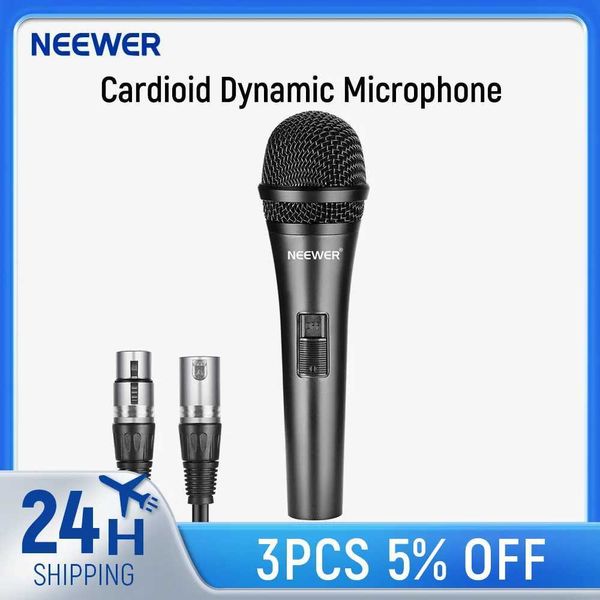 Microphones Neewer Cardioid dynamic microphone with 3.5mm male to female cable rigid metal structure for professional music J240830