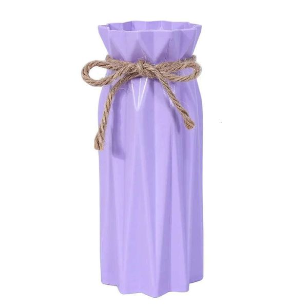 Nordic Flower Plastic Modern Style Vase White Shatter-resistant Home Living Room Decoration Interior Office Desktop Decor Gifts