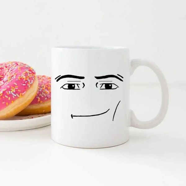 Game Inspired man Face Mug Funny Men or Woman Faces Coffee Mug Cute Gamer Birthday Gift Back To School Mug Y240813