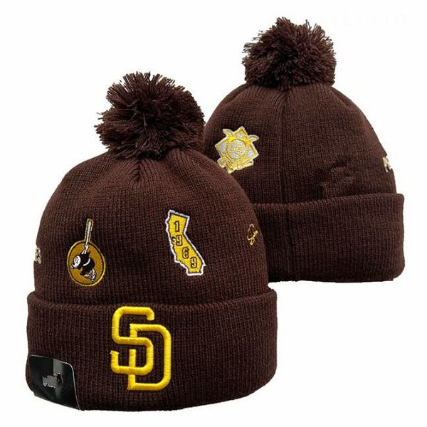 San Diego&#039;&#039;padres&#039;&#039;beanies Bobble Hats Baseball Ball Caps 2023-24 Fashion Designer Bucket Chunky Knit Faux Pom Beanie Ch