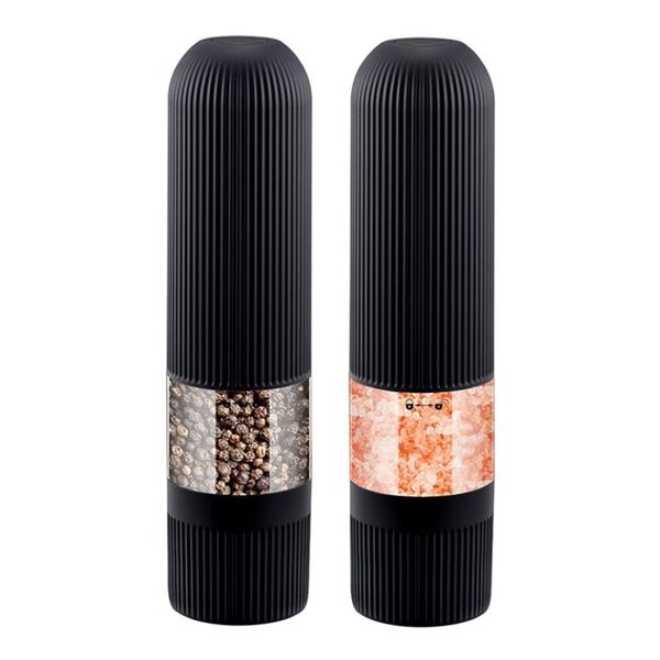 Battery Operated Salt and Pepper Grinder Automatic One Handed Mills Adjustable Coarseness Ceramic Grinders 210712 267Q
