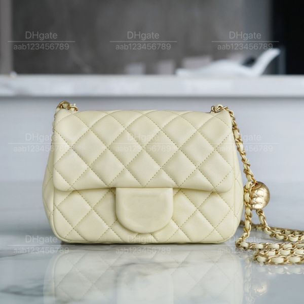 12A top Mirror quality luxury bag Classic Designer Bag Ladies handbag genuine leather 18cm Shoulder bag summer Casual diamond grid Metal Bal