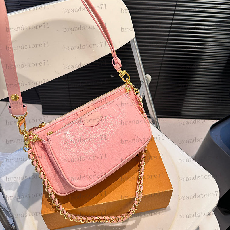 Ladies Shoulder Bag Designer Classic Jean-Brown Crossbody Bag Triplex Side Flip Multi-Pocket Purse Handbag Makeup Bag