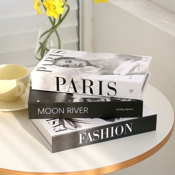 3Pcs Fashion Fake Book Openable Box Storage Living Room Decoration Coffee Table Ornaments Club el Prop Books 240804