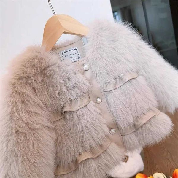 Jackets Girls outerwear jacket winter cotton windproof 2024 warm and thick velvet hair youth sports gift childrens clothing Y2411214JUJ