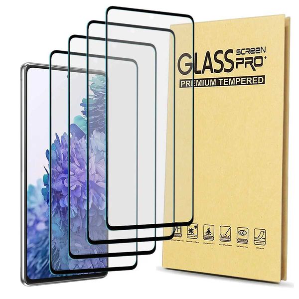 4-Pack For Samsung Galaxy S20-S20 Plus-S20 FE-S20 Ultra 5G Case Friendly Full Coverage Clear Tempered Glass Screen ProtectorsT250115