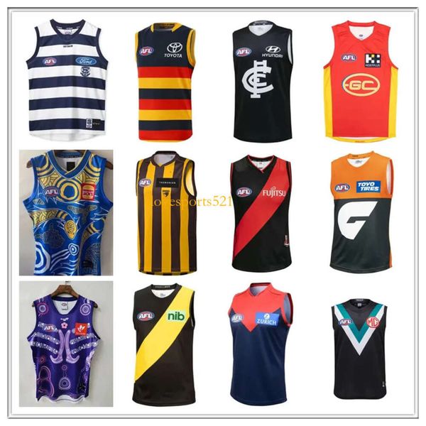 22-23 AFL port Adelaide crows Essendon Bombers jerseyS Brisbane fremantle dockers tank top gold coast suns Hawthorn vest Australian Rules sh