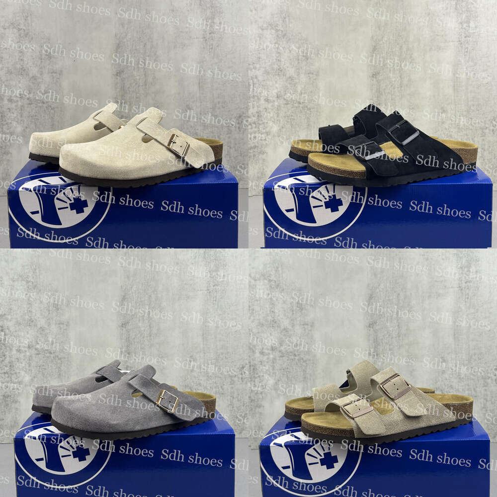 Designer Clogs Sandals Clog Slippers Cork Flat High Quality Fashion Summer Genuine Leather Slide Favourite Beach Casual Shoes Women Men Size 36-44