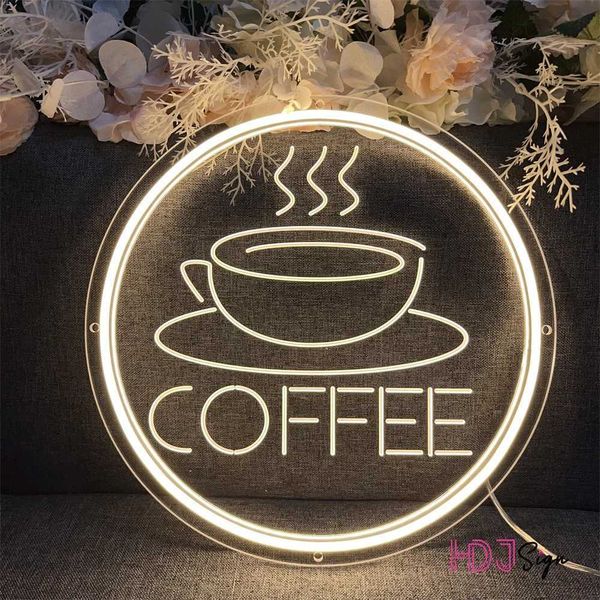 Coffee Shop Neon Sign Home Bar Decor Cafe Wall Decoration Restaurant Club Kitchen Sign Led Luminous Signs Christmas Gift Party M250118