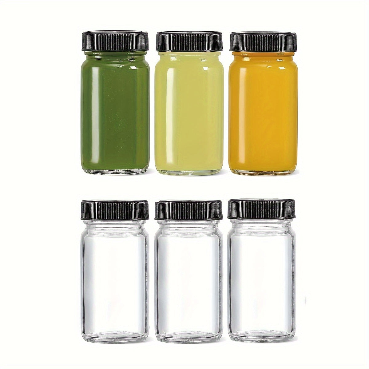TEMU 6-4pcs Glass Spice Jars With Lids - Reusable Bottles, Spice Jars For , Health , Juices, Samples, Whiskey - Travel & Home Use, For Day
