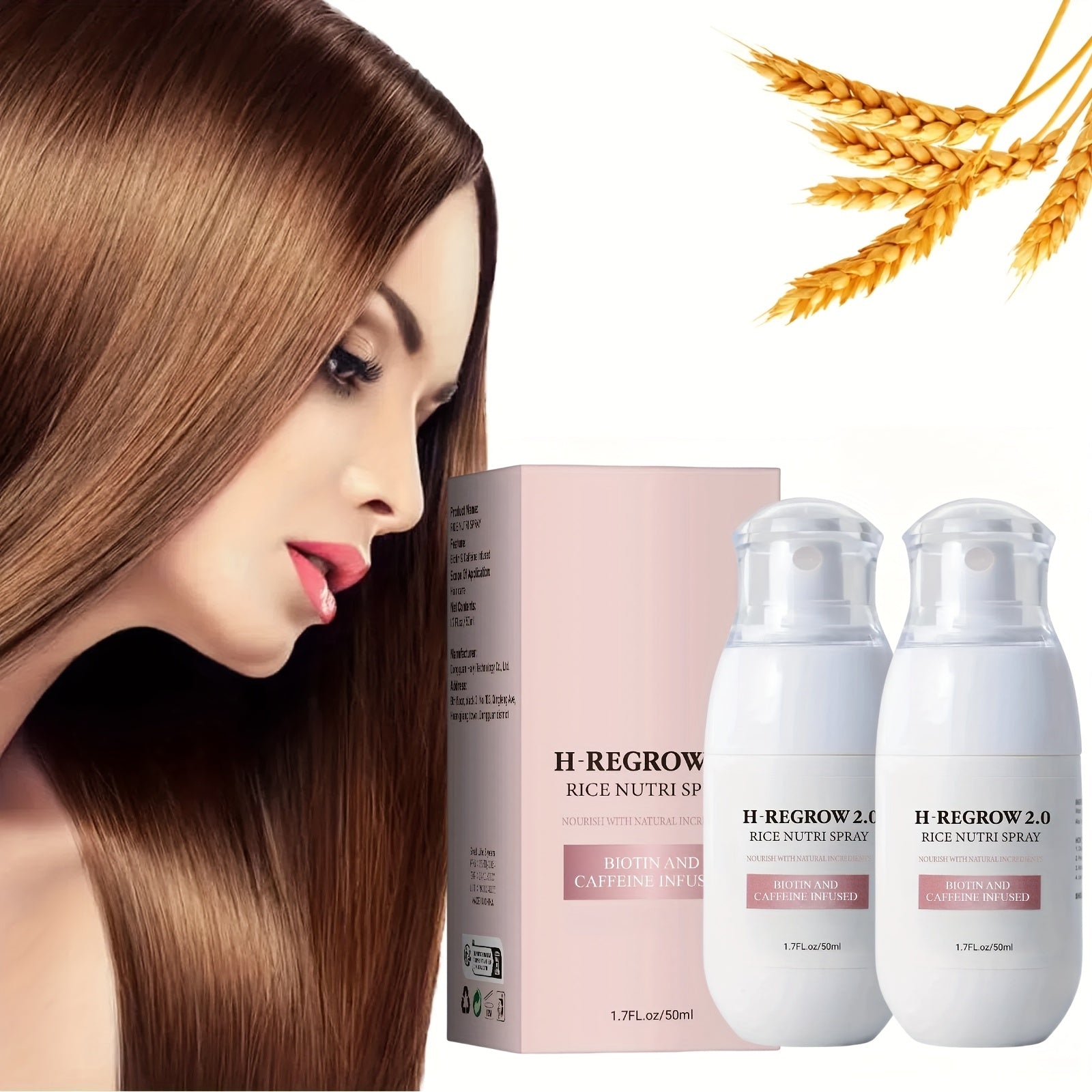 TEMU [2 Packs*100ml Rice Scalp ] Plant- And Aloe Vera , Moisturizing And Smoothing Hair, Moisturizer, Light And Non-greasy, Valentine's Day Gift ,