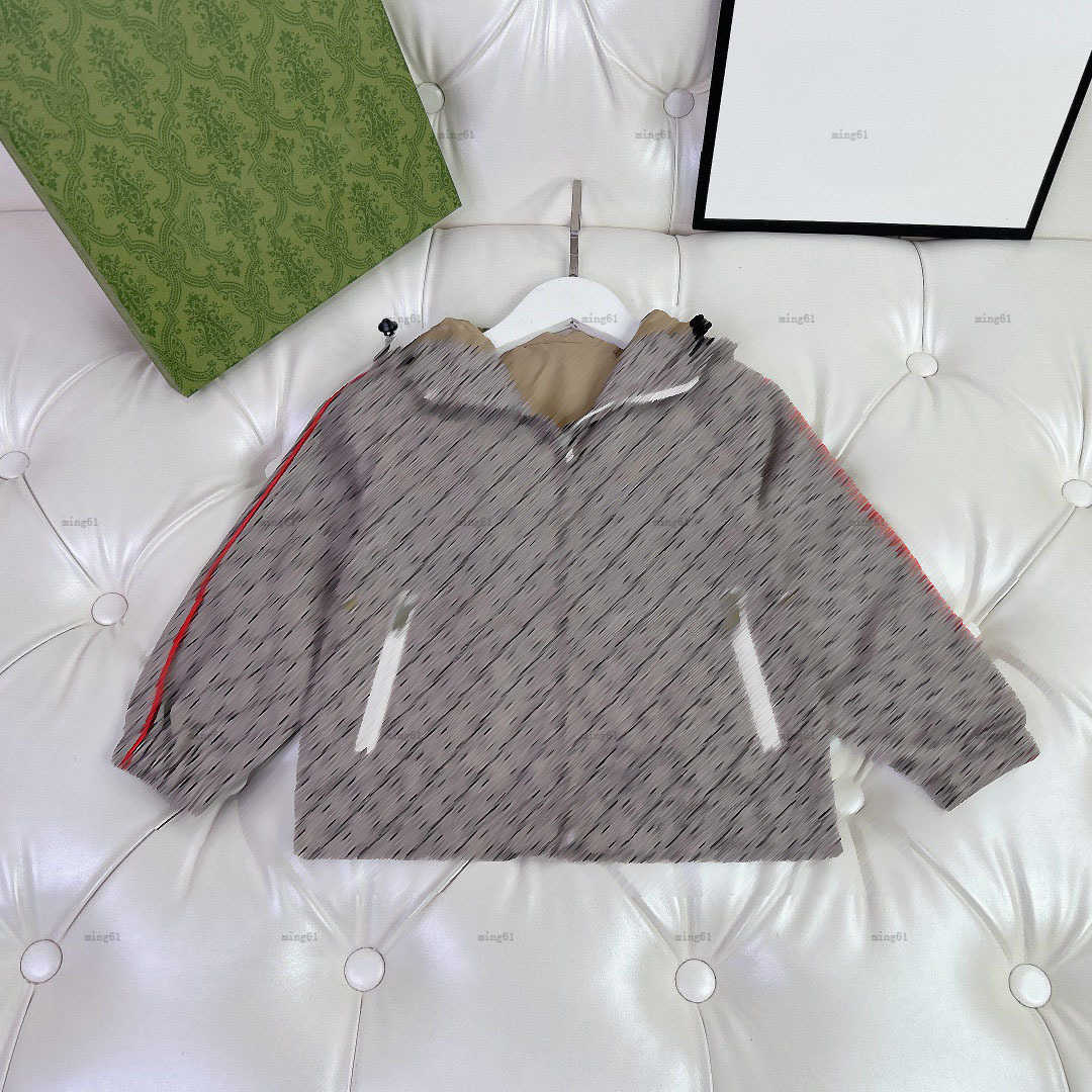 Brand baby jacket Letter print kids designer clothes Size 100-160 Back teddy bear print boy girl Outerwear hooded toddler coat