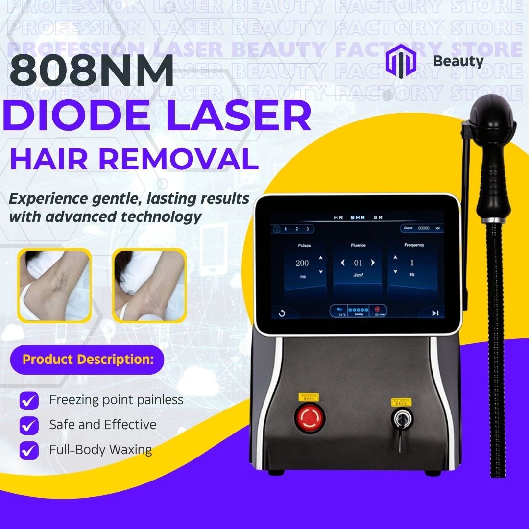 Professional Diode Laser Hair Removal Machine With Cooling System Ice Point Technology Fast Painless Hair Removal For All Skin Types