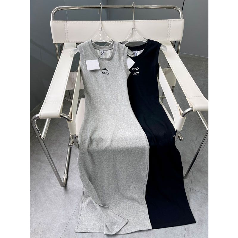 Vestido de Mujer for woman partydress Anagram Tank Top Knit Embroidery Dress womens designer clothing Fashion Long Skirts bodysuit summer dress