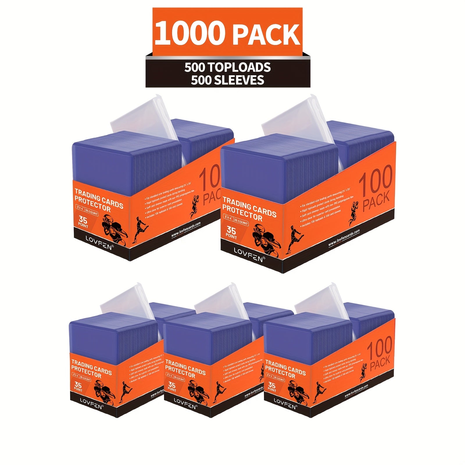 TEMU 1000pcs Lovfen Card Sleeves - 3" X 4" Durable Plastic, Top Loader & Soft Protectors For Baseball, Football, Basketball, Bowling - Psa Certified,