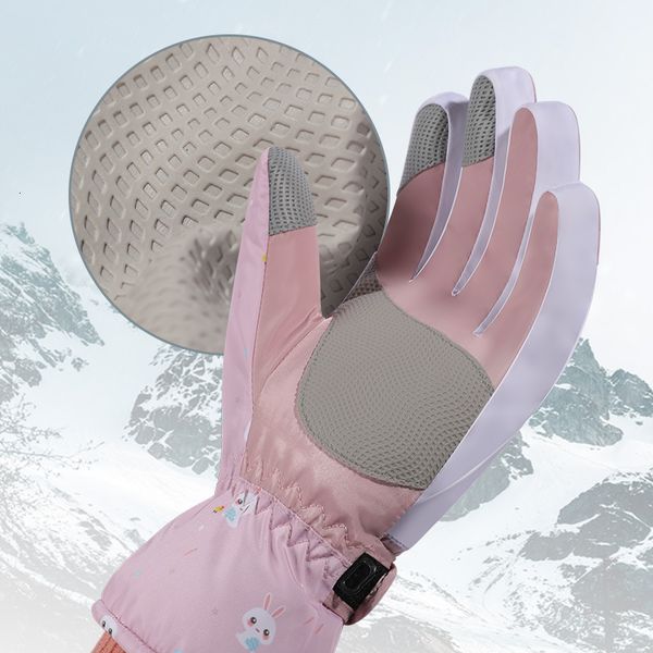 Outdoor touch screen plush insulation, riding with cold, slip and anti splash properties gloves, Ski for women in winter DDML