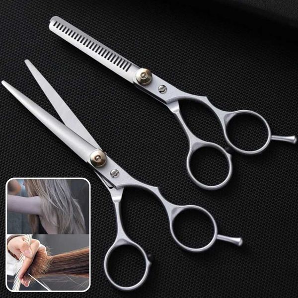 6 Inch Professional Hair Cutting Scissors Thinning Shears Hair Scissors Set Stainless Steel Barber Shop Hairdressing ScissorsXJ240807