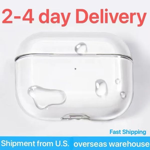 USA Stock For Airpods Pro 2 Air Pods 4 3 Earphones Airpod Bluetooth Headphone Accessories Solid Silicone Cute Protective Case Apple Wireless