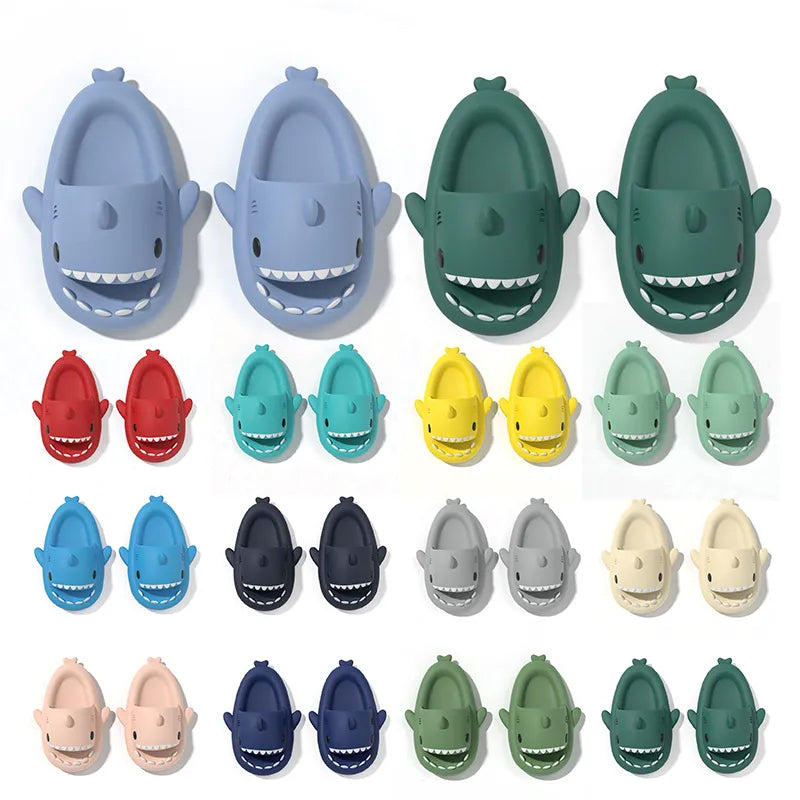 Low Tops Men Women Shark Slippers Summer Home Anti-skid Solid Color EVA Couple Outdoor Indoor Bone Household Funny Slipper sandals platform slides