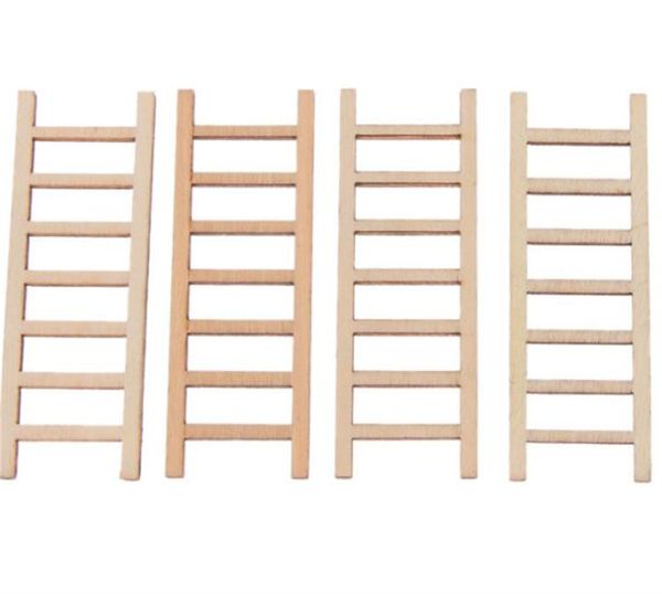 Garden Decorations Mini Wooden Step Ladder Fairy Furniture Ladders Garden Ornament DIY Craft Garden Accessory for Dollhouse DIY Landscape De