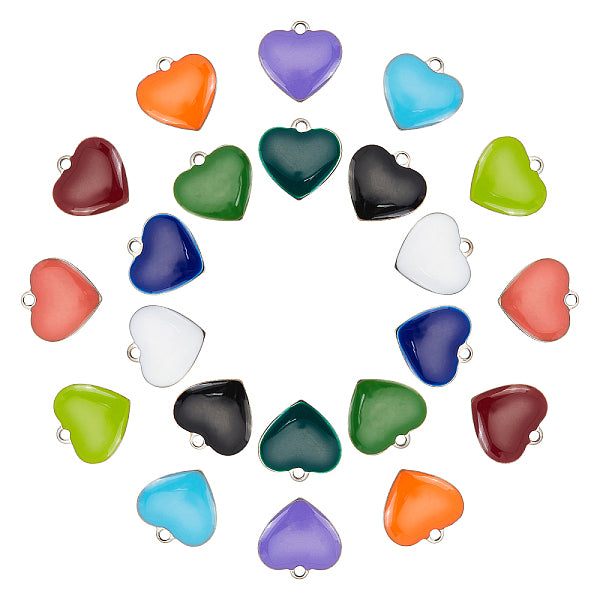 44 Stück 11 Farben 201 Edelstahl Emaille Charms