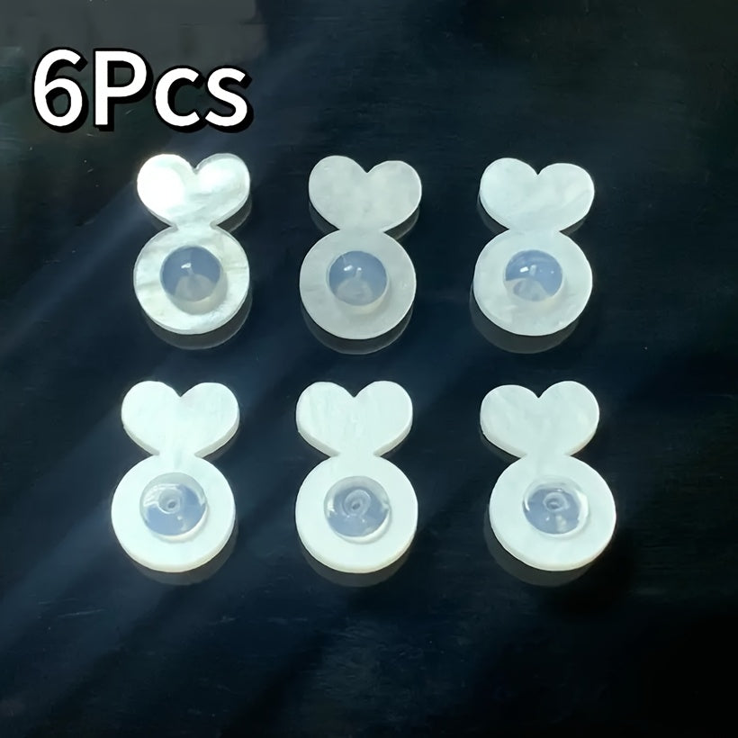 TEMU 6pcs Silicone Ear Tips Are Used For Hanging Ear Invisible Pendants, Heavy Earring Earrings, Safety Earring Support - A Safe Earring Lifter