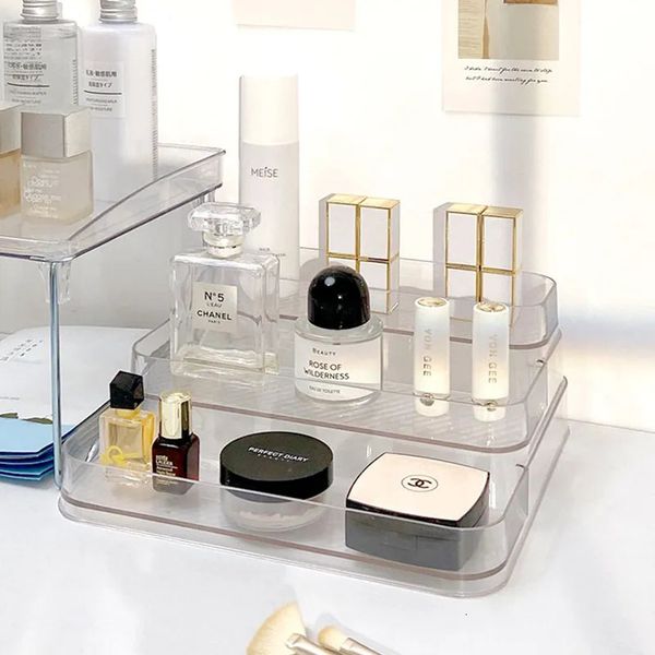 3 Tier Desktop Perfume Shelf Acrylic Cosmetic Organizer Storage Rack Doll Display Stand Kitchen Seasoning box 240125