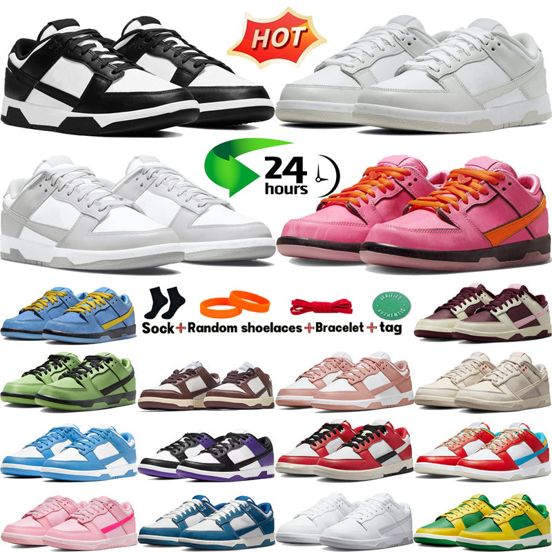 New low designer shoes for men White Black Panda photon dust Grey Fog Cacao Wow Blossom Bubbles Buttercup Team Gold UNC Easter red mens casual sneak