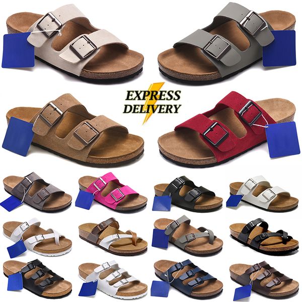 Top quality men women designer sandals shoes Black White Suede Leather Platform Falt Slide mens classic slide flat Slides