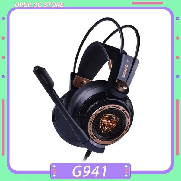 Headsets Somic G941 Wired Headphones Denoise Gaming HeadSet Low Delay With Microphone HeadSets 7.1 Stereo Sound Gamer Custom Headphone CL250
