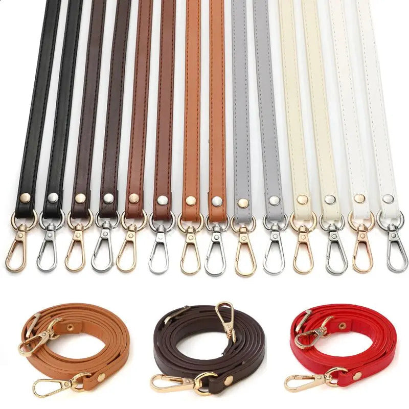 128cm PU Leather Bag Strap Long Adjustable Crossbody Strap Bag Belt Replacement Belt Shoulder Strap 1.2cm Wide Bags Handles 250820