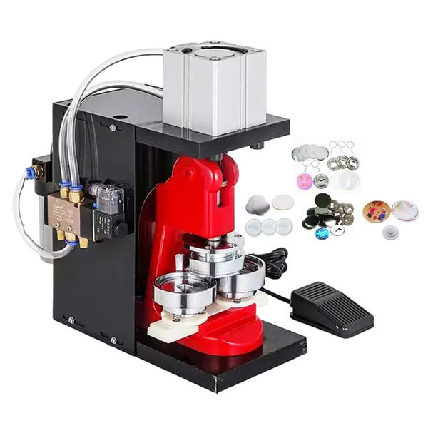 220V-110V Pneumatic Badge Machine Desktop Pneumatic Badge Refrigerator Paste Pressing Mold Making Tool Without Pump 1PC