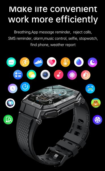 for Cubot KingKong 8 KingKong 9 KingKong Power Smart Watch Men Bluetooth Call Healthy Monitor Outdoor Waterproof Smartwatch