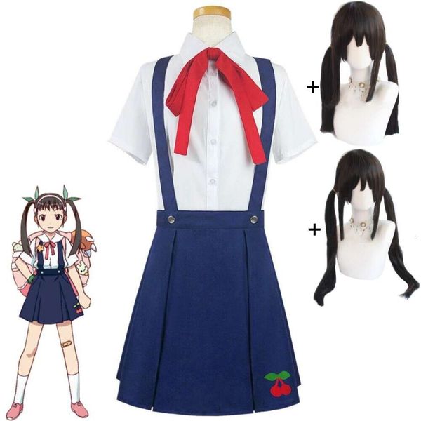 Cosplay Anime Hachikuji Mayoi Bakemonogatari Monogatari Series Cosplay Costume Cm Wig Cute Loli School Uniform Halloween Suit
