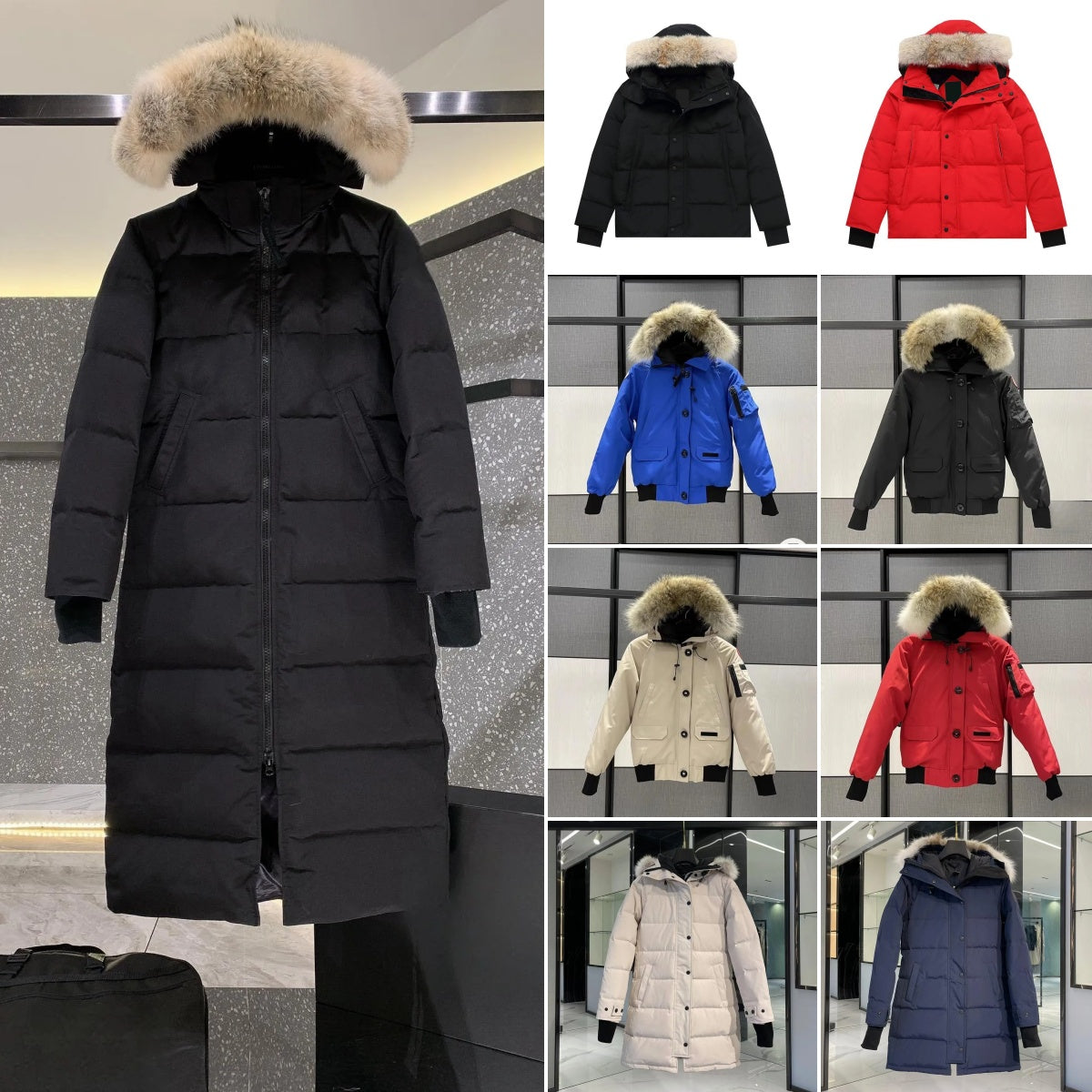 Canada Puffer Jackets Mens Canadian down Jacket Winter Real Wolf Fur Homme Parka Coat Thicken warm Outdoor Windbreaker Outerwear Hooded Luxury doudo