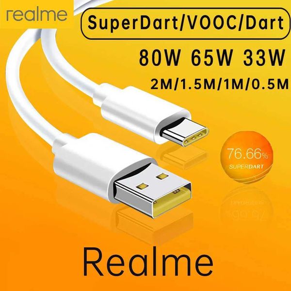 Realme Type C Cable Phone Cables 65w 80W 8A er Fast Charge er Dart Vooc Real Me 7 pro 8 8i 9pro 9i 6 X50 GT GT2XJ250103