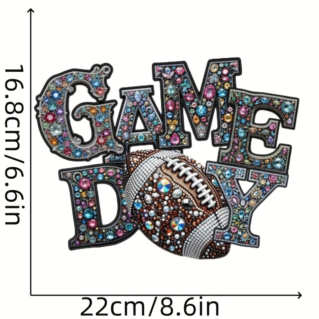 TEMU Football Theme Heat Transfer Patch, Durable Plastic, Washable And Easy To Iron, Suitable For Diy T-shirts, Sweatshirts, Jeans, Backpacks,